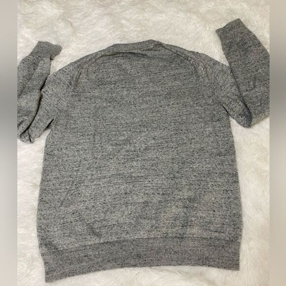 Express V-Neck Sweater Pullover Embroidered Logo Gray Cotton men’s  Size L - Picture 11 of 15